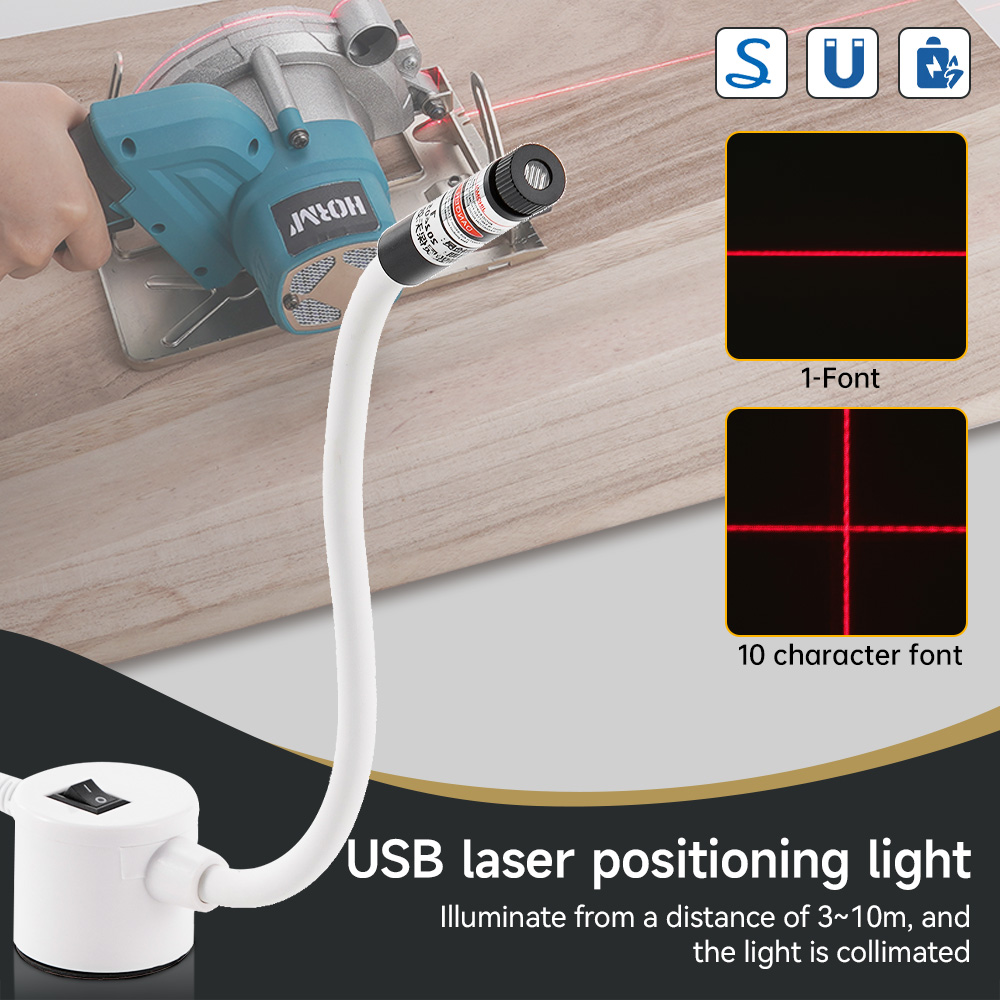 Industrial Laser Welder - USB-aangedreven rood laserlicht naaien positioneringslamp snijden